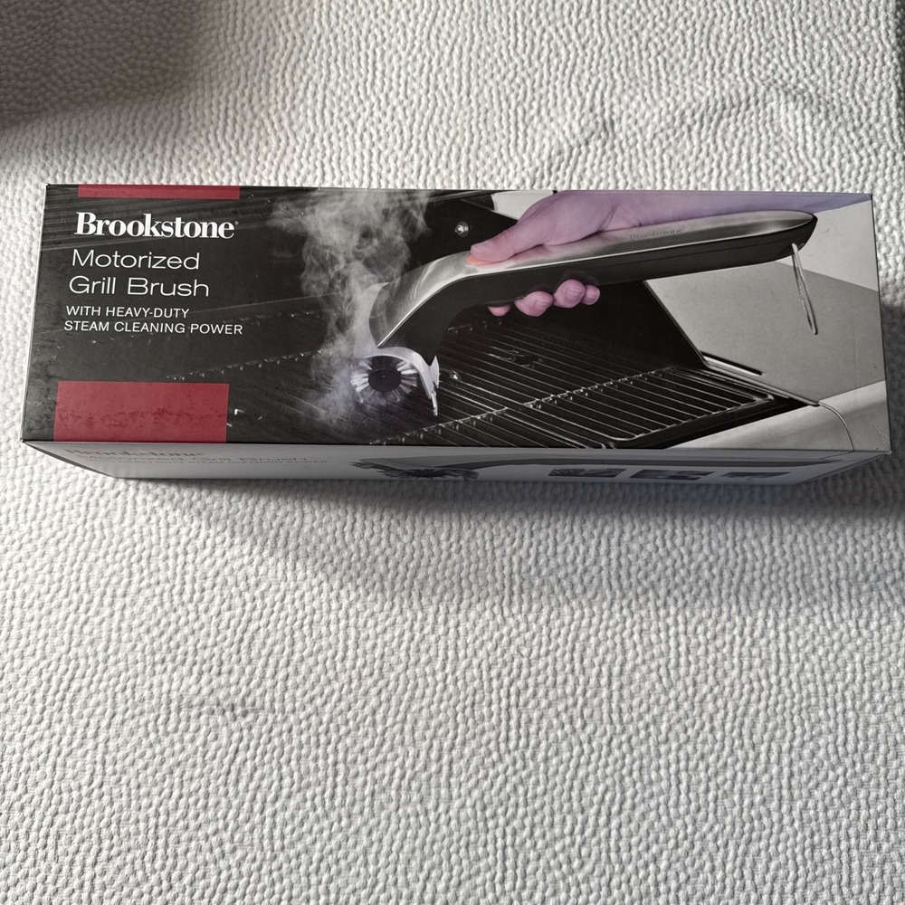 Brookstone Motorized Grill Brush With Steam Cleaning Power NEW With Instructions